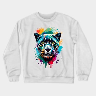 Black Panther Colourful - Cute Black Panther Wild Cat Crewneck Sweatshirt